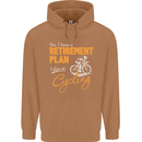 Cycling Retirement Plan Cyclist Funny Mens 80% Cotton Hoodie Caramel Latte