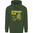 Cycling Retirement Plan Cyclist Funny Mens 80% Cotton Hoodie Forest Green