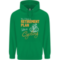 Cycling Retirement Plan Cyclist Funny Mens 80% Cotton Hoodie Irish Green