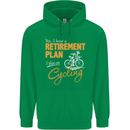 Cycling Retirement Plan Cyclist Funny Mens 80% Cotton Hoodie Irish Green