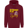 Cycling Retirement Plan Cyclist Funny Mens 80% Cotton Hoodie Maroon
