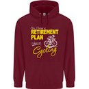 Cycling Retirement Plan Cyclist Funny Mens 80% Cotton Hoodie Maroon