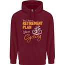 Cycling Retirement Plan Cyclist Funny Mens 80% Cotton Hoodie Maroon