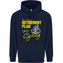 Cycling Retirement Plan Cyclist Funny Mens 80% Cotton Hoodie Navy Blue