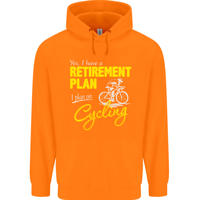 Cycling Retirement Plan Cyclist Funny Mens 80% Cotton Hoodie Orange