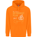 Cycling Retirement Plan Cyclist Funny Mens 80% Cotton Hoodie Orange