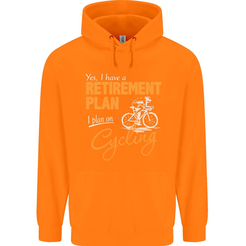 Cycling Retirement Plan Cyclist Funny Mens 80% Cotton Hoodie Orange