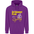 Cycling Retirement Plan Cyclist Funny Mens 80% Cotton Hoodie Purple
