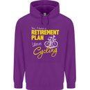Cycling Retirement Plan Cyclist Funny Mens 80% Cotton Hoodie Purple