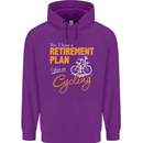 Cycling Retirement Plan Cyclist Funny Mens 80% Cotton Hoodie Purple