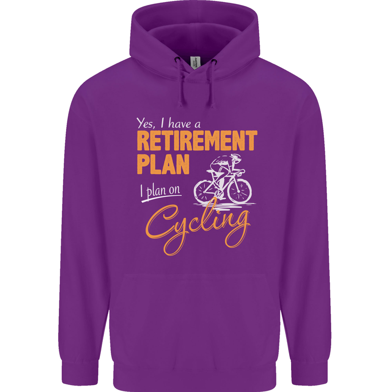 Cycling Retirement Plan Cyclist Funny Mens 80% Cotton Hoodie Purple