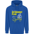 Cycling Retirement Plan Cyclist Funny Mens 80% Cotton Hoodie Royal Blue