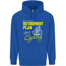 Cycling Retirement Plan Cyclist Funny Mens 80% Cotton Hoodie Royal Blue