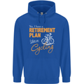 Cycling Retirement Plan Cyclist Funny Mens 80% Cotton Hoodie Royal Blue