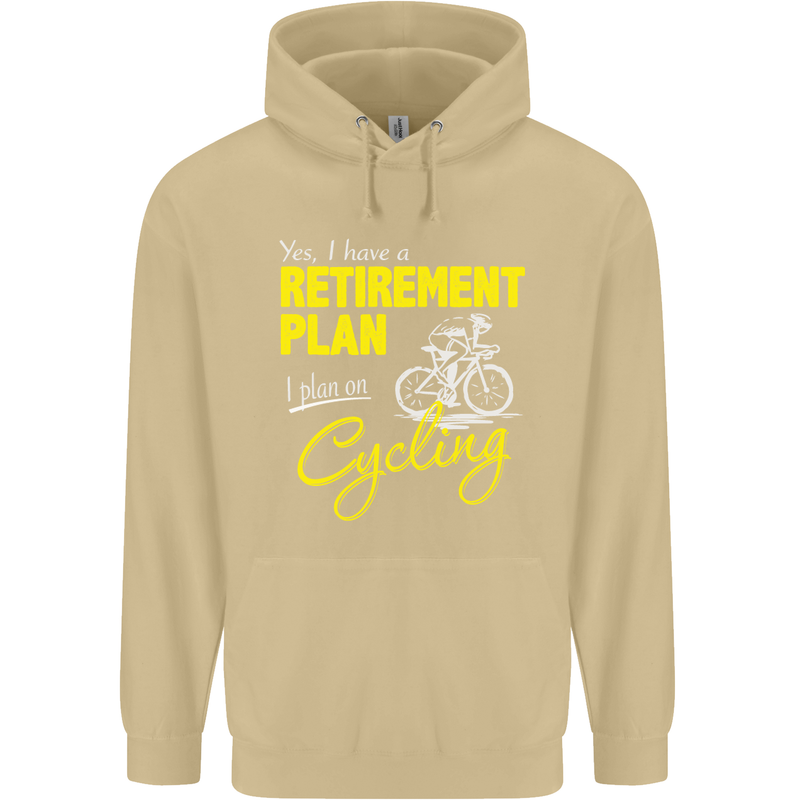 Cycling Retirement Plan Cyclist Funny Mens 80% Cotton Hoodie Sand