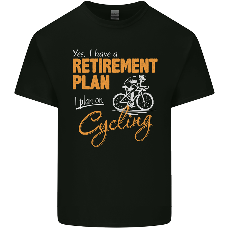 Cycling Retirement Plan Cyclist Funny Mens Cotton T-Shirt Tee Top Black