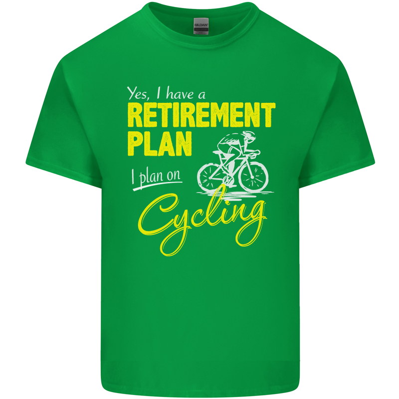 Cycling Retirement Plan Cyclist Funny Mens Cotton T-Shirt Tee Top Irish Green