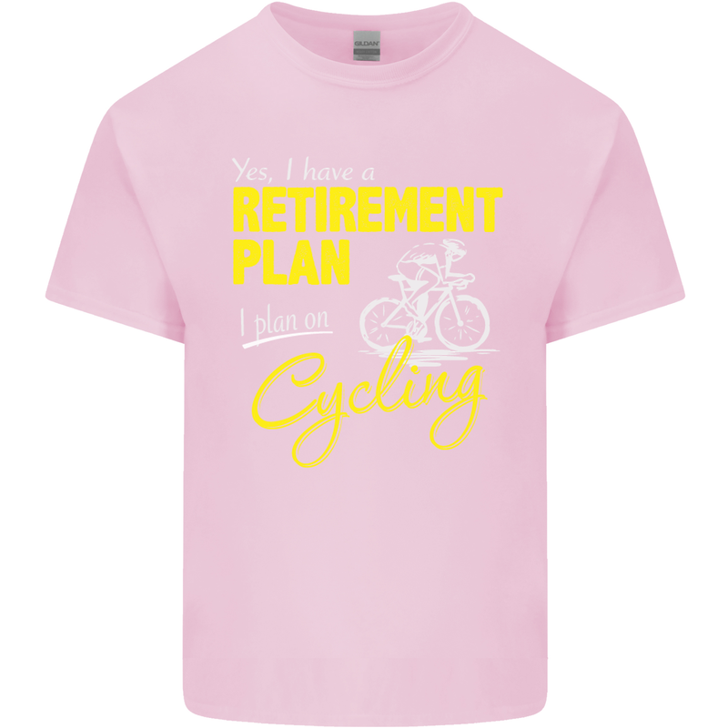 Cycling Retirement Plan Cyclist Funny Mens Cotton T-Shirt Tee Top Light Pink