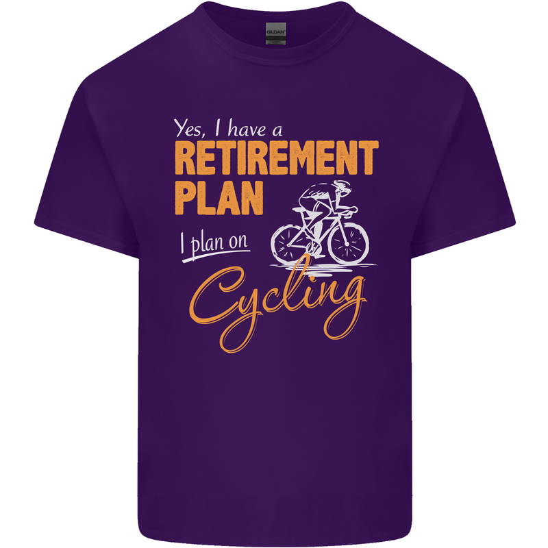 Cycling Retirement Plan Cyclist Funny Mens Cotton T-Shirt Tee Top Purple