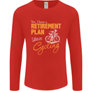 Cycling Retirement Plan Cyclist Funny Mens Long Sleeve T-Shirt Red