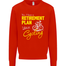 Cycling Retirement Plan Cyclist Funny Mens Sweatshirt Jumper Bright Red