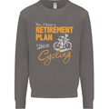 Cycling Retirement Plan Cyclist Funny Mens Sweatshirt Jumper Charcoal