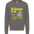 Cycling Retirement Plan Cyclist Funny Mens Sweatshirt Jumper Charcoal