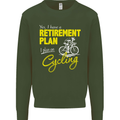 Cycling Retirement Plan Cyclist Funny Mens Sweatshirt Jumper Forest Green