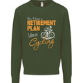 Cycling Retirement Plan Cyclist Funny Mens Sweatshirt Jumper Forest Green
