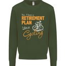 Cycling Retirement Plan Cyclist Funny Mens Sweatshirt Jumper Forest Green