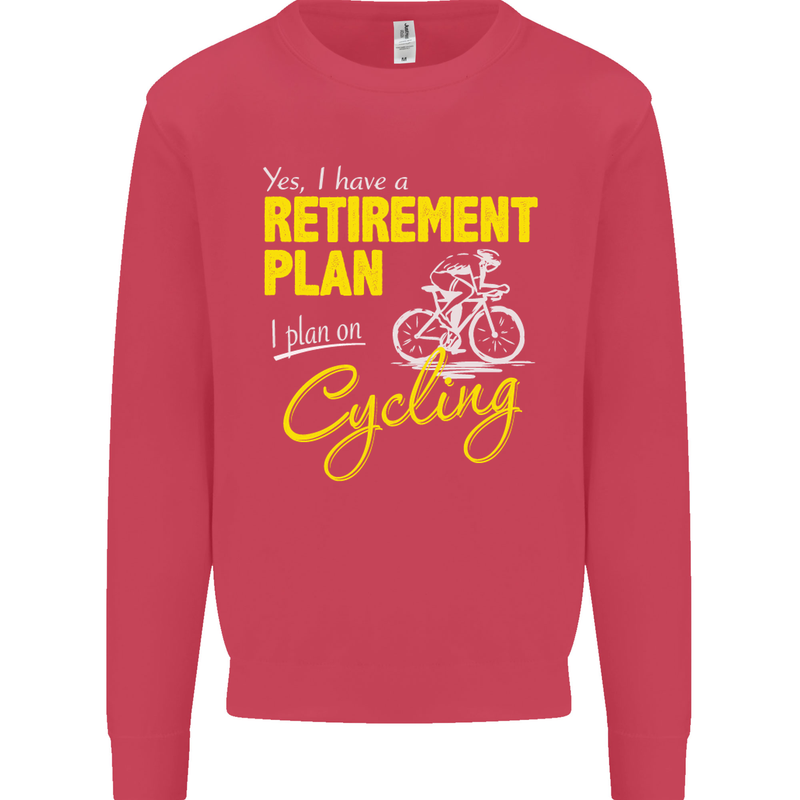 Cycling Retirement Plan Cyclist Funny Mens Sweatshirt Jumper Heliconia