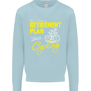 Cycling Retirement Plan Cyclist Funny Mens Sweatshirt Jumper Light Blue