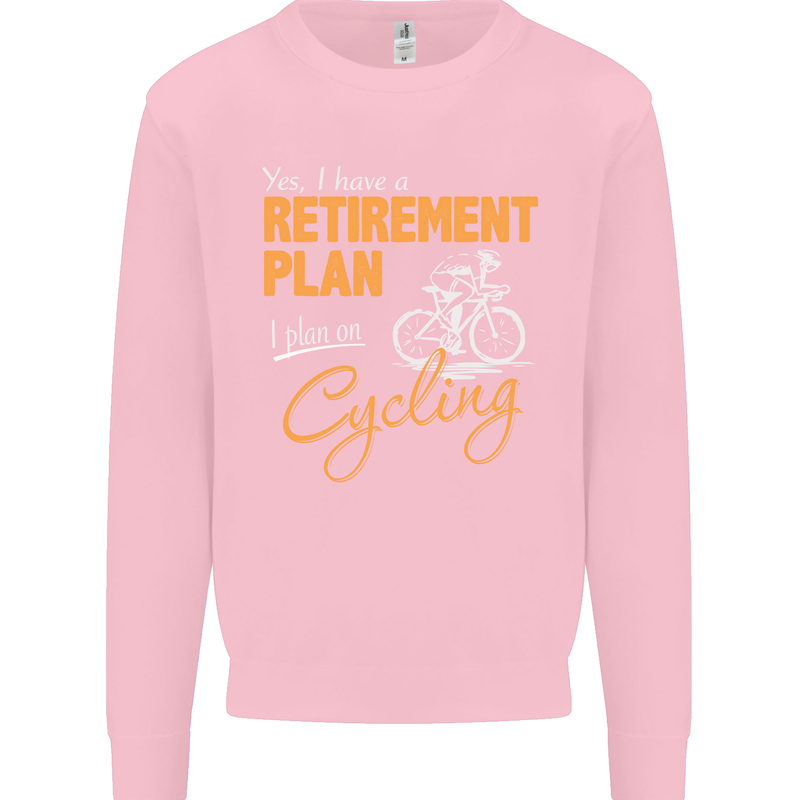 Cycling Retirement Plan Cyclist Funny Mens Sweatshirt Jumper Light Pink