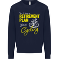 Cycling Retirement Plan Cyclist Funny Mens Sweatshirt Jumper Navy Blue