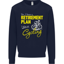 Cycling Retirement Plan Cyclist Funny Mens Sweatshirt Jumper Navy Blue