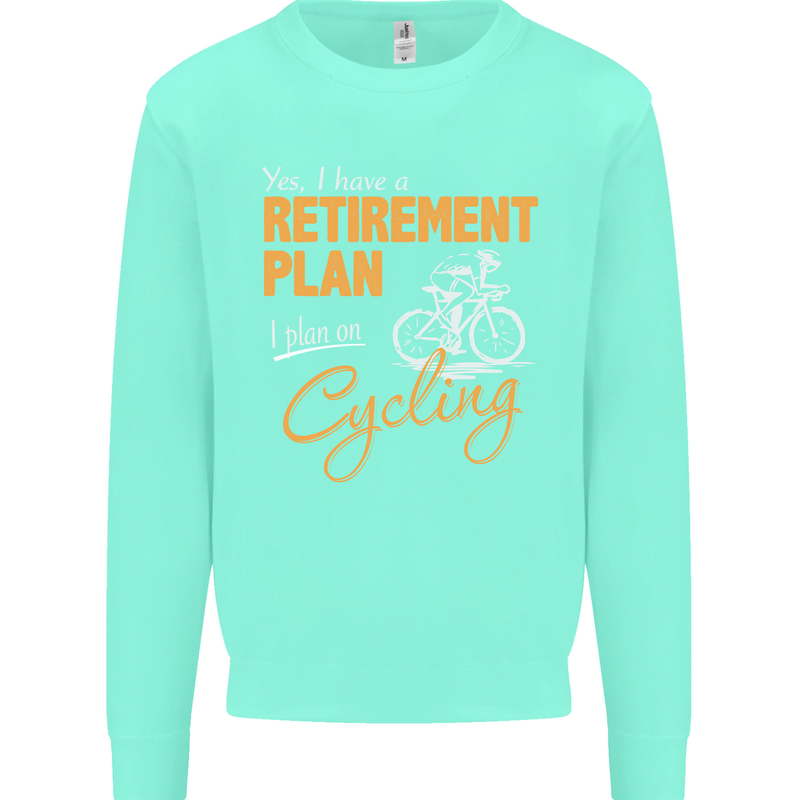 Cycling Retirement Plan Cyclist Funny Mens Sweatshirt Jumper Peppermint