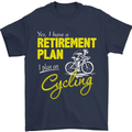 Cycling Retirement Plan Cyclist Funny Mens T-Shirt Cotton Gildan Navy Blue