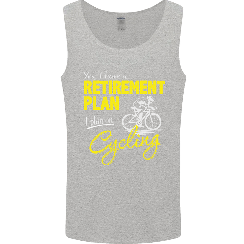 Cycling Retirement Plan Cyclist Funny Mens Vest Tank Top Sports Grey