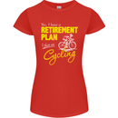 Cycling Retirement Plan Cyclist Funny Womens Petite Cut T-Shirt Red