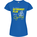 Cycling Retirement Plan Cyclist Funny Womens Petite Cut T-Shirt Royal Blue