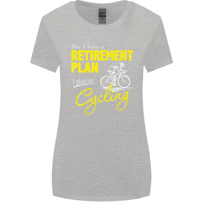 Cycling Retirement Plan Cyclist Funny Womens Wider Cut T-Shirt Sports Grey