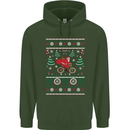 Cycling Santa Claus Christmas Cyclist Childrens Kids Hoodie Forest Green