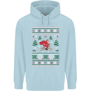 Cycling Santa Claus Christmas Cyclist Childrens Kids Hoodie Light Blue