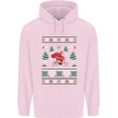 Cycling Santa Claus Christmas Cyclist Childrens Kids Hoodie Light Pink
