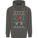 Cycling Santa Claus Christmas Cyclist Childrens Kids Hoodie Storm Grey