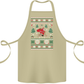 Cycling Santa Claus Christmas Cyclist Cotton Apron 100% Organic Khaki