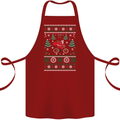 Cycling Santa Claus Christmas Cyclist Cotton Apron 100% Organic Maroon