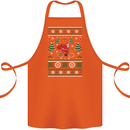 Cycling Santa Claus Christmas Cyclist Cotton Apron 100% Organic Orange