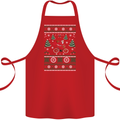 Cycling Santa Claus Christmas Cyclist Cotton Apron 100% Organic Red