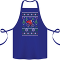 Cycling Santa Claus Christmas Cyclist Cotton Apron 100% Organic Royal Blue